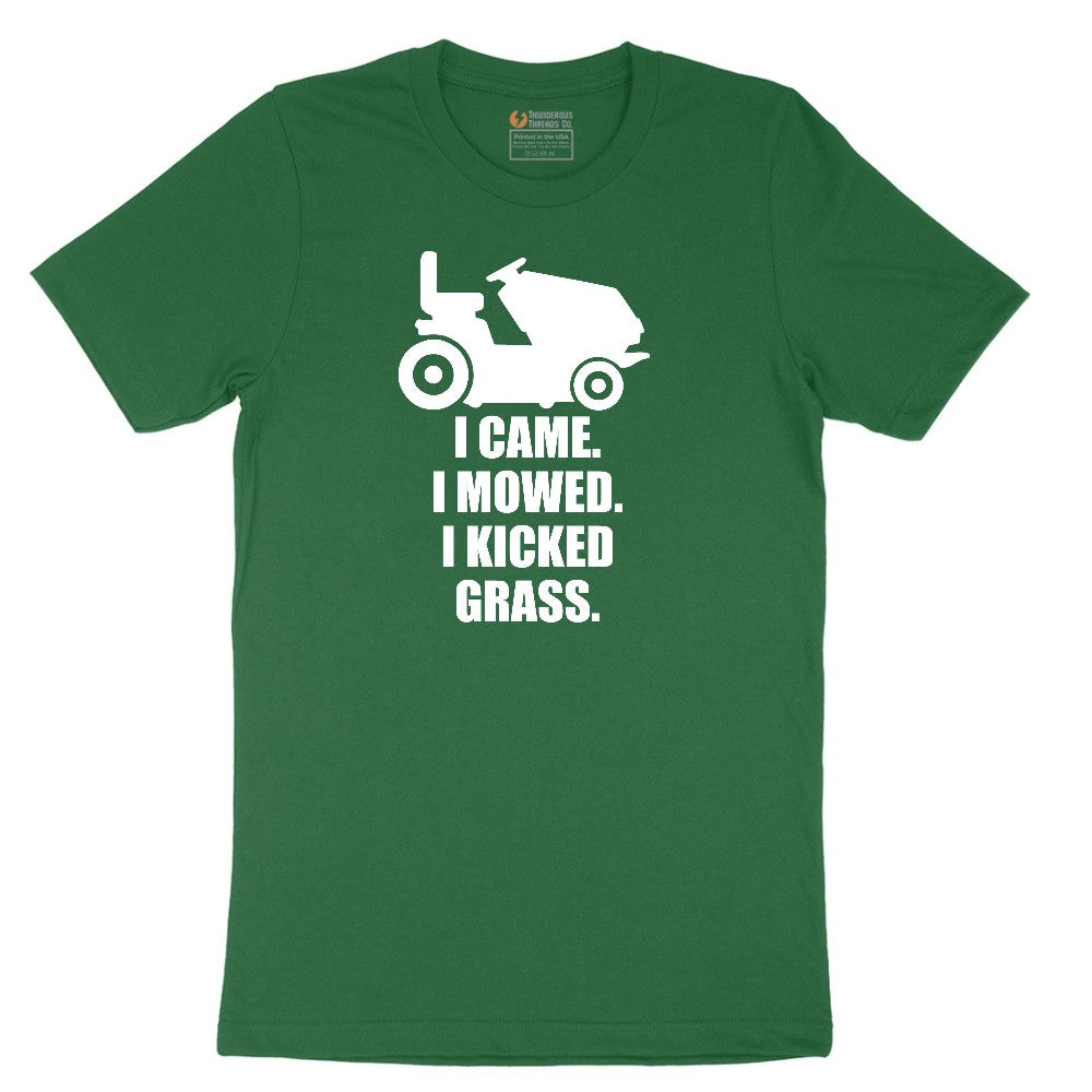 I Came I Mowed I Kicked Grass Short Sleeve Tee - Athletic Kelly