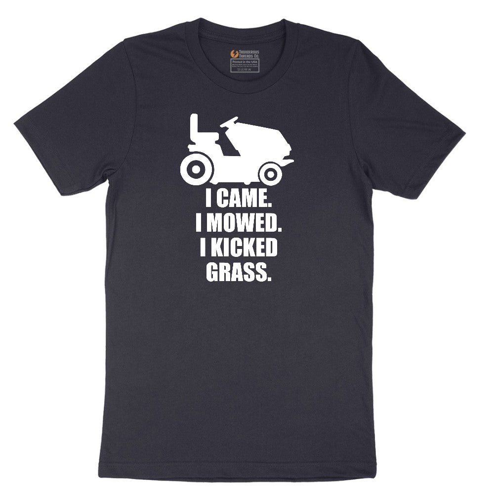 I Came I Mowed I Kicked Grass Short Sleeve Tee - Deep Navy