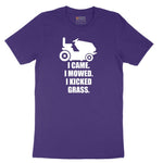 I Came I Mowed I Kicked Grass Short Sleeve Tee - Team Purple