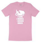 I Came I Mowed I Kicked Grass Toddler Short Sleeve Tee - Candy Pink
