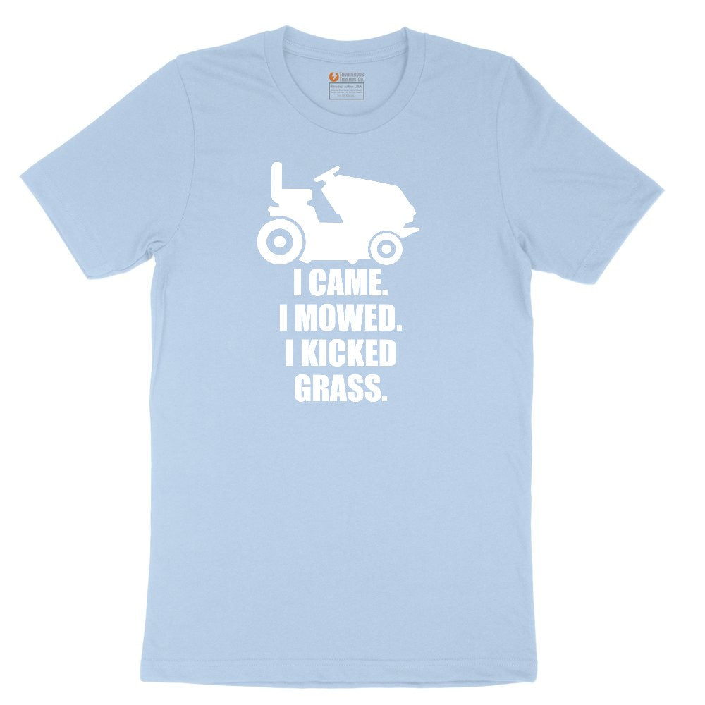 I Came I Mowed I Kicked Grass Toddler Short Sleeve Tee - Light Blue