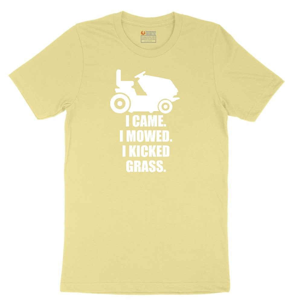 I Came I Mowed I Kicked Grass Toddler Short Sleeve Tee - Yellow