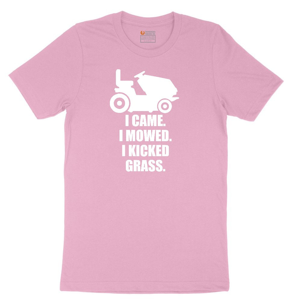 I Came I Mowed I Kicked Grass Youth Short Sleeve Tee - Candy Pink