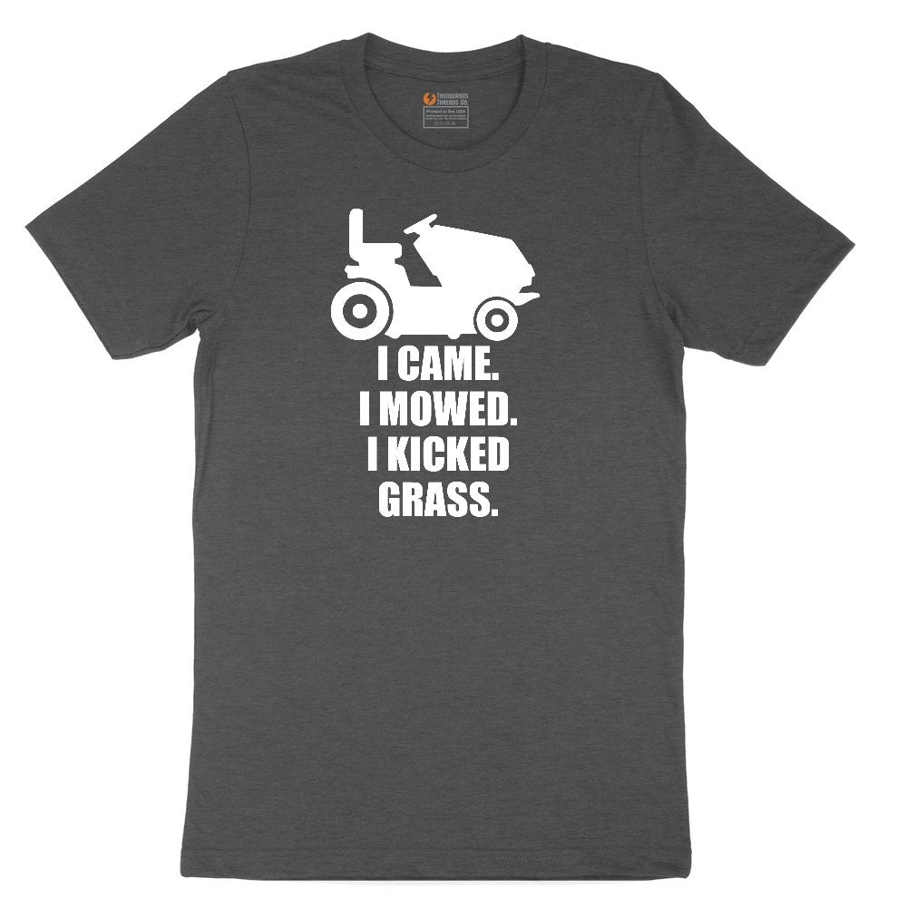 I Came I Mowed I Kicked Grass Youth Short Sleeve Tee - Dark Heather Grey