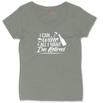 I Can Wine All I Want I'm Retired Ladies Curvy Tee - Bamboo Blackout
