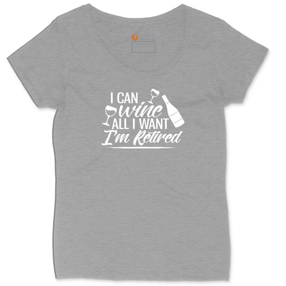 I Can Wine All I Want I'm Retired Ladies Curvy Tee - Granite Heather