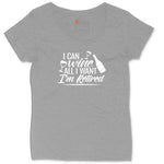 I Can Wine All I Want I'm Retired Ladies Curvy Tee - Granite Heather