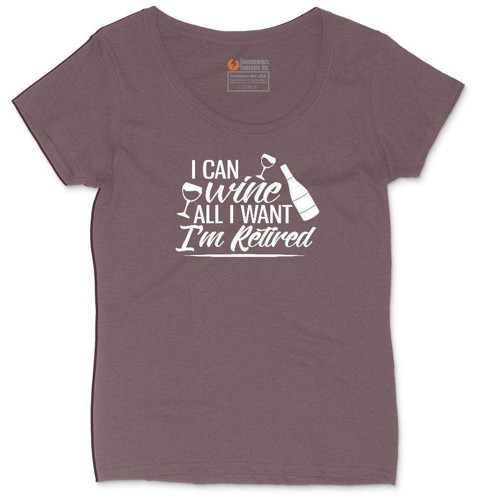 I Can Wine All I Want I'm Retired Ladies Curvy Tee - Sangria Blackout