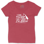 I Can Wine All I Want I'm Retired Ladies Curvy Tee - Vintage Red