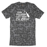 I Can Wine All I Want I'm Retired Ladies Short Sleeve Tee - Black Leopard