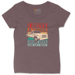 I Drive a Truck Drink Beer and Eat Meat Ladies Curvy Tee - Sangria Blackout