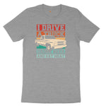 I Drive a Truck Drink Beer and Eat Meat Ladies Short Sleeve Tee - Granite Heather