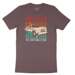I Drive a Truck Drink Beer and Eat Meat Ladies Short Sleeve Tee - Sangria Blackout