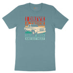 I Drive a Truck Drink Beer and Eat Meat Ladies Short Sleeve Tee - Surf Blackout