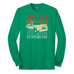 I Drive a Truck Drink Beer and Eat Meat Long Sleeve Tee - Kelly Green