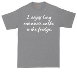 I Enjoy Long Romantic Walks to the Fridge tall t-shirt for men in Athletic Heather