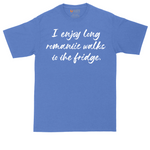 I Enjoy Long Romantic Walks to the Fridge tall t-shirt for men in Heather Royal