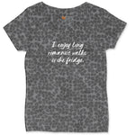 I Enjoy Long Romantic Walks to the Fridge Ladies Curvy Tee - Black Leopard