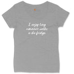 I Enjoy Long Romantic Walks to the Fridge Ladies Curvy Tee - Granite Heather