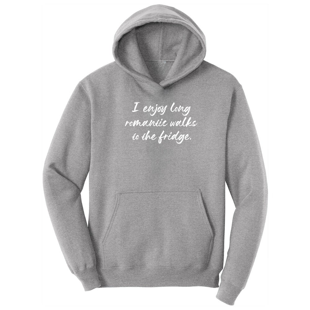 I Enjoy Long Romantic Walks to the Fridge - Mens & Ladies T-Shirt Hoodie - Athletic Heather