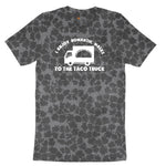 I Enjoy Romantic Walks to the Taco Truck Ladies Short Sleeve Tee - Black Leopard