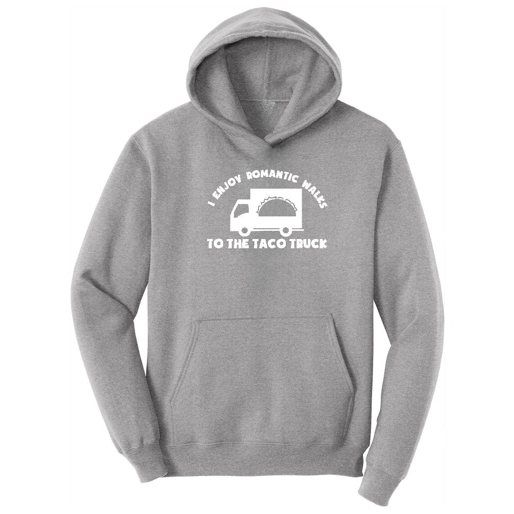 I Enjoy Romantic Walks to the Taco Truck - Mens & Ladies T-Shirt Hoodie - Athletic Heather