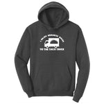 I Enjoy Romantic Walks to the Taco Truck Youth Hoodie - Dark Heather Grey