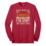 I Fix Stuff and I Know Things Long Sleeve Tee - Red