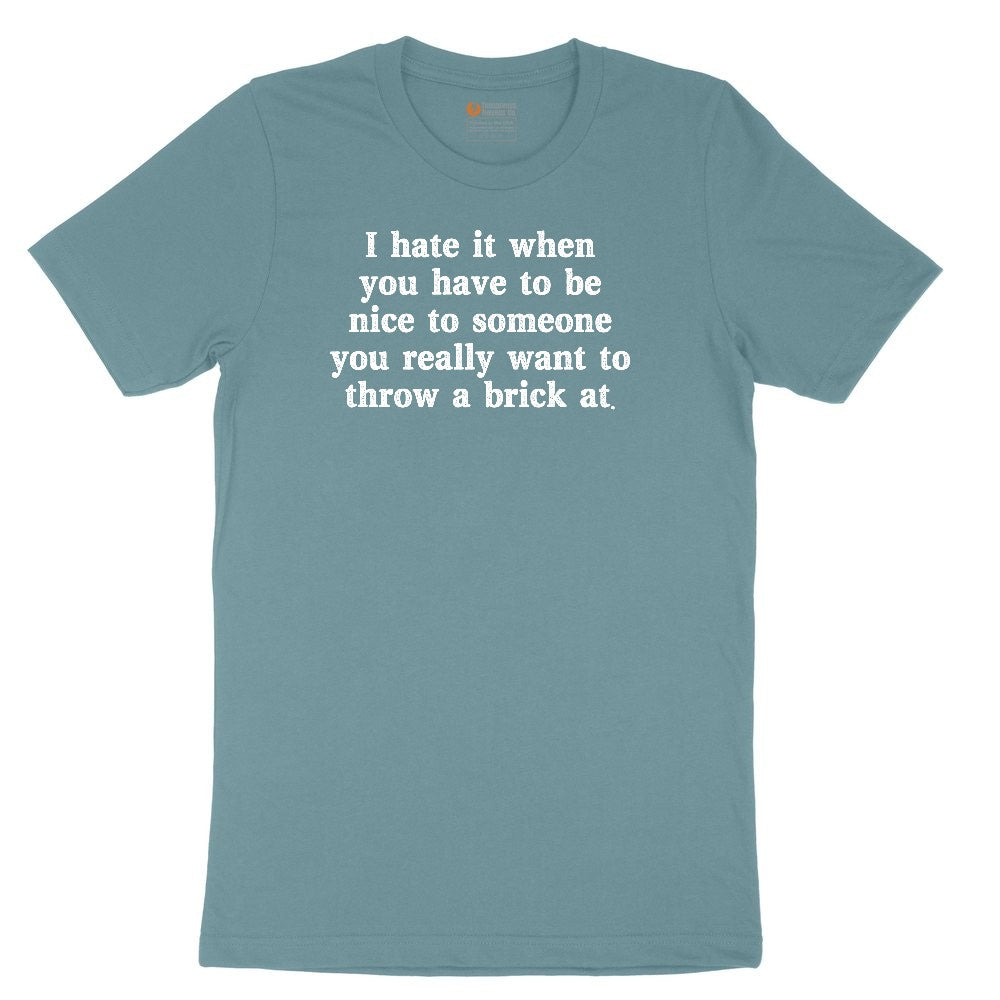 I Hate It When You Have to Be Nice to Someone Ladies Short Sleeve Tee - Surf Blackout