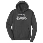 I Hate It When You Have to Be Nice to Someone Youth Hoodie - Dark Heather Grey