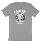 I Hate Morning People Cat Design Ladies Short Sleeve Tee - Granite Heather