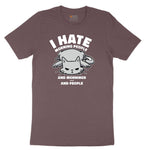 I Hate Morning People Cat Design Ladies Short Sleeve Tee - Sangria Blackout