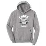 I Hate Morning People Cat Design Hoodie - Athletic Heather
