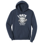 I Hate Morning People Cat Design Hoodie - Navy