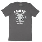 I Hate Morning People Cat Design Short Sleeve Tee - Dark Heather Grey