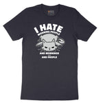 I Hate Morning People Cat Design Short Sleeve Tee - Deep Navy