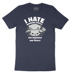I Hate Morning People Cat Design Short Sleeve Tee - Heather Navy