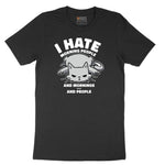 I Hate Morning People Cat Design Short Sleeve Tee - Jet Black