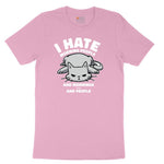 I Hate Morning People Cat Design Youth Short Sleeve Tee - Candy Pink