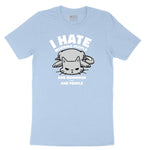 I Hate Morning People Cat Design Youth Short Sleeve Tee - Light Blue