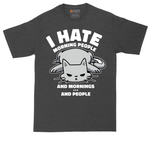 I Hate Morning People and Mornings and People tall t-shirt for men in Dark Heather Grey