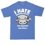 I Hate Morning People and Mornings and People tall t-shirt for men in Heather Royal
