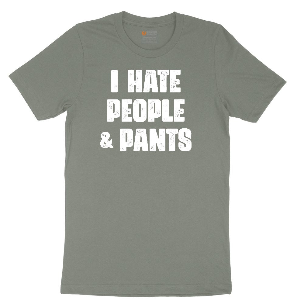 I Hate People and Pants Ladies Short Sleeve Tee - Bamboo Blackout