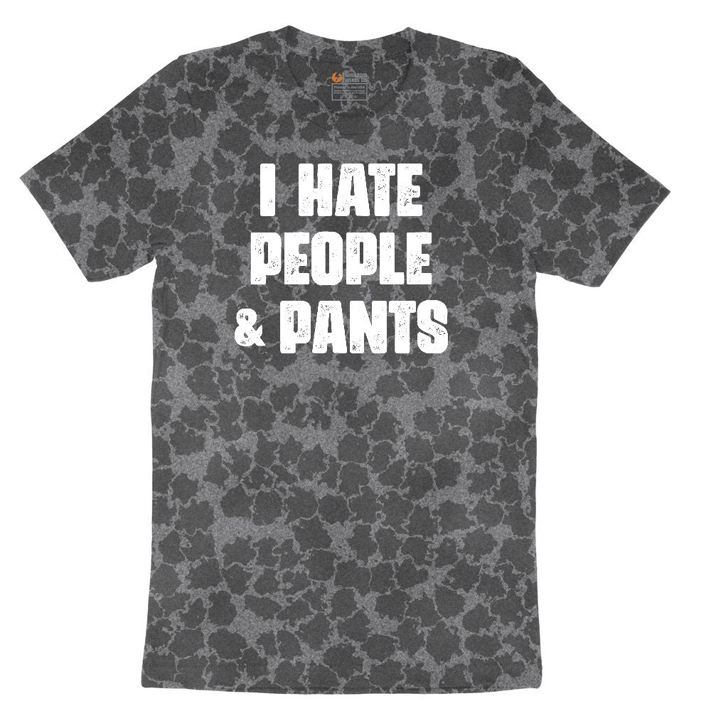 I Hate People and Pants Ladies Short Sleeve Tee - Black Leopard