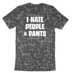 I Hate People and Pants Ladies Short Sleeve Tee - Black Leopard