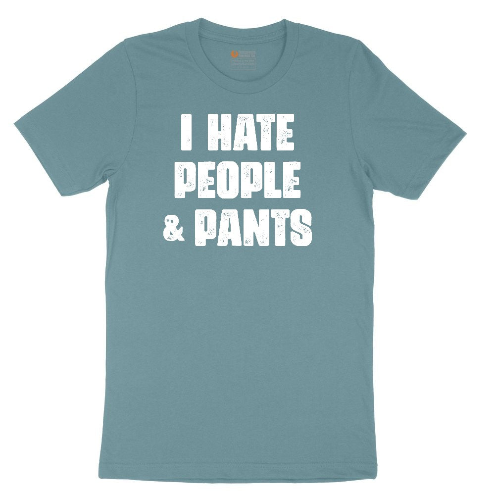 I Hate People and Pants Ladies Short Sleeve Tee - Surf Blackout