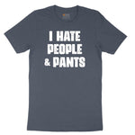 I Hate People and Pants Youth Short Sleeve Tee - Heather Navy