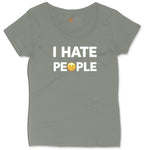 I Hate People Ladies Curvy Tee - Bamboo Blackout