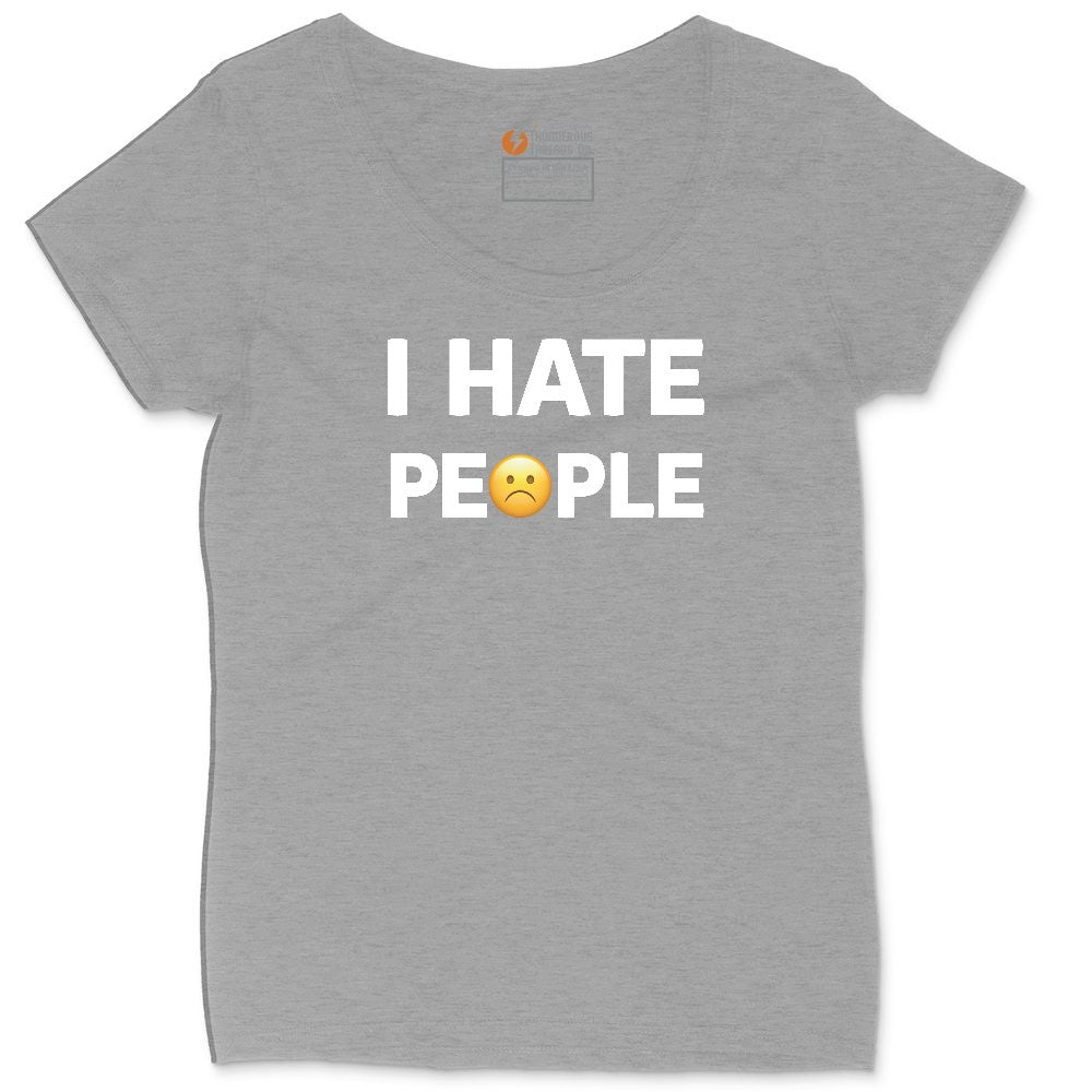 I Hate People Ladies Curvy Tee - Granite Heather