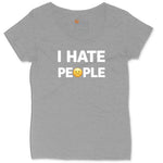 I Hate People Ladies Curvy Tee - Granite Heather